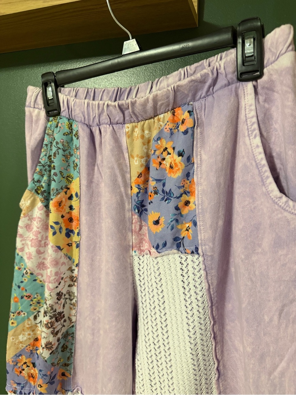 Boho Lavender Patchwork Wide-Leg Pants - Picture 2 of 5
